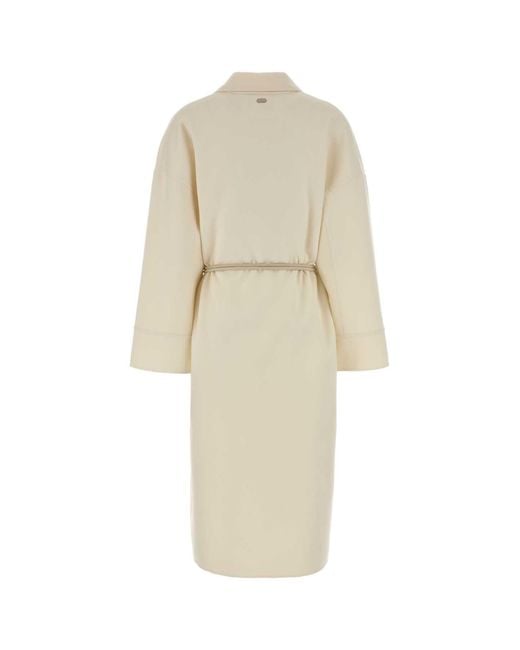 Agnona White Long Coat