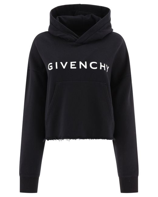 Givenchy Black "" Cropped Hoodie