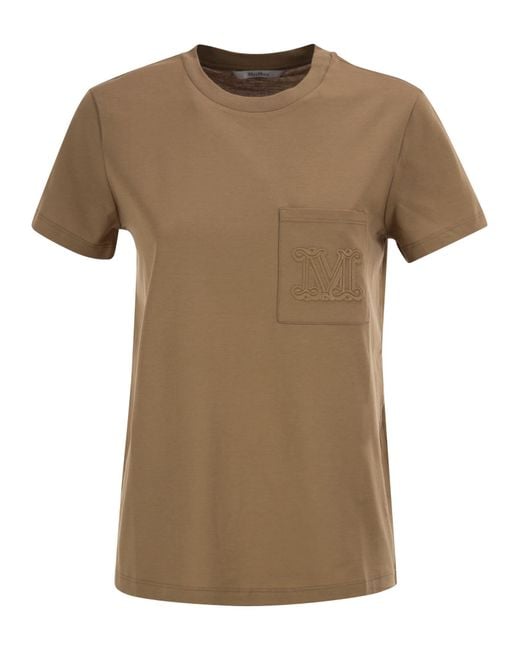 Max Mara Brown Papaia Cotton Jersey T Shirt