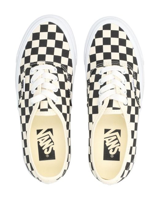 Vans White Premium Authentic 44 Checkerboard Shoes
