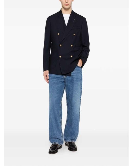 Lardini Blue Tone Double-Breasted Blazer for men