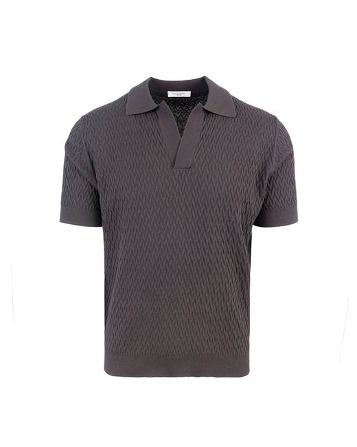 Paolo Pecora Gray Polo in Cotone -Marrone