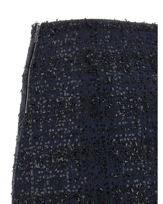 ROTATE BIRGER CHRISTENSEN Roteer Birger Christensen 'bouclé Mini' Rok in het Blue