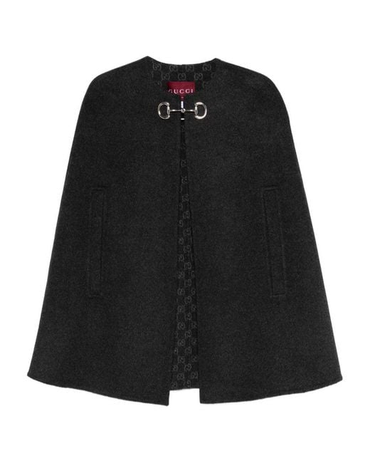 Gucci Black Wool And Silk Cape