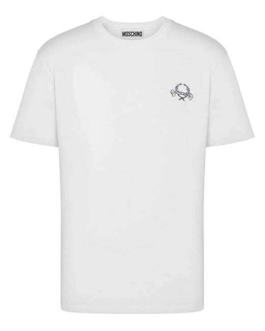 Moschino White T-Shirt With Print for men