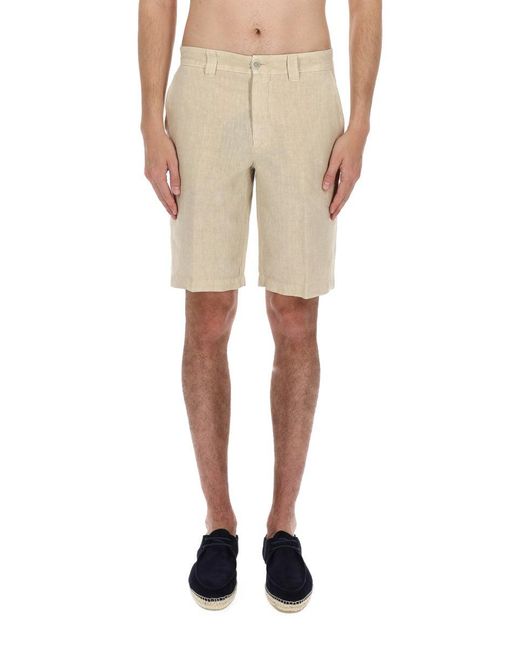 120% Lino Natural Linen Mini Shorts For for men