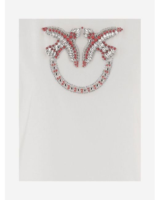Pinko White Cotton T Shirt With Logo