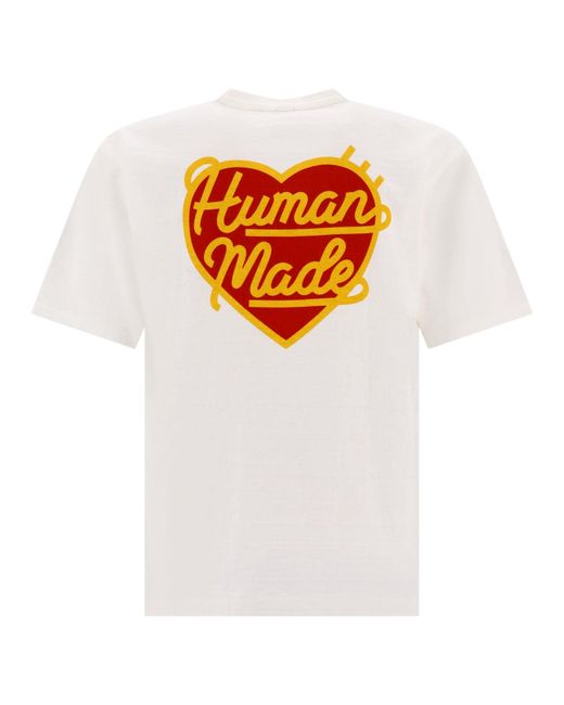 Camiseta de "insignia de corazón" hecha por humanos Human Made de hombre de color White