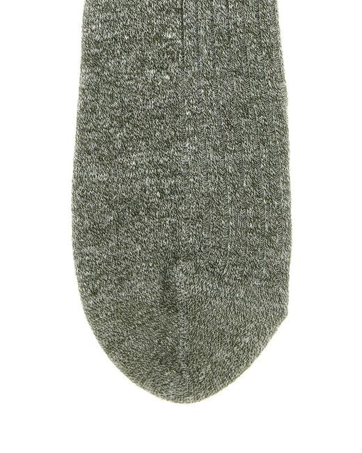 Gallo Gray Melange Stretch Linen Blend Socks for men