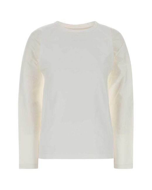 Jil Sander White Solid Crew Neck T-Shirt