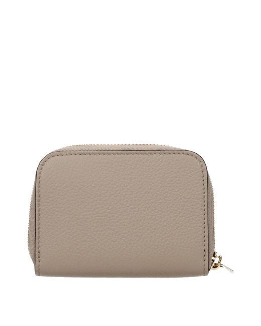 Ferragamo Gray Wallet Leather/Tan