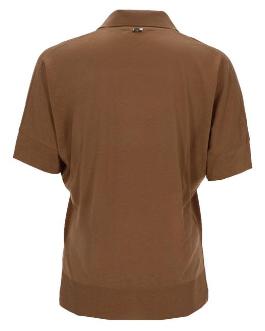Herno Brown Cotton Blend Polo Shirt