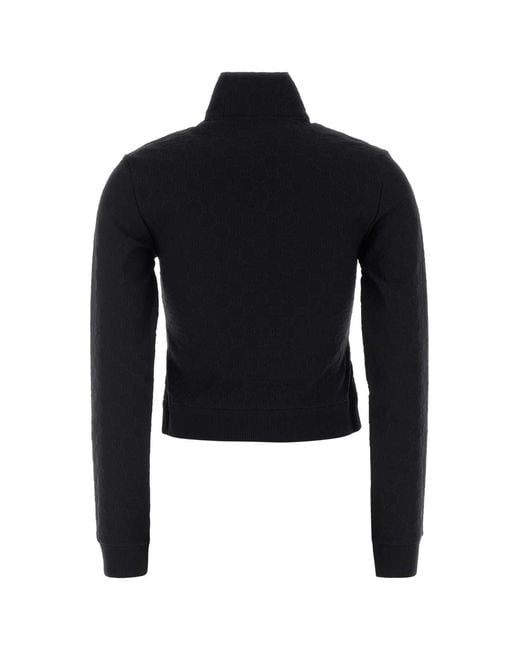Gucci Blue Logo Mock Collar Sweatshirt