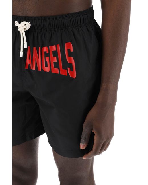 "Sea Bermudas Shorts con estampado de logotipo Palm Angels de hombre de color Black