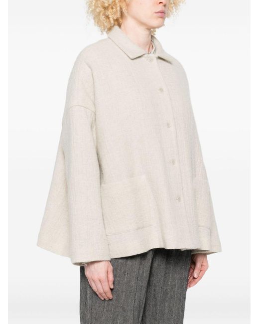 Apuntob White Linen And Wool Jacket