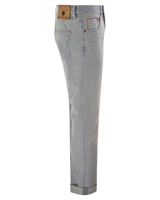 Dondup Pictogram Vijf Pocket Denim Broek in het Gray
