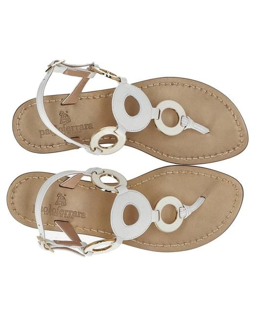 Paolo Ferrara White Jewel Sandal