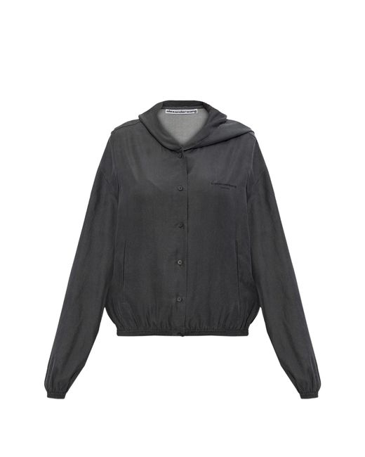 Alexander Wang Gray Buttoned Oversized Jacket