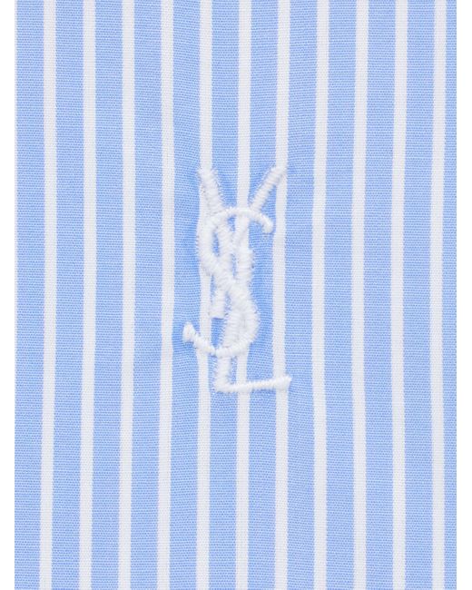 Saint Laurent Blue Camicia Cassandre