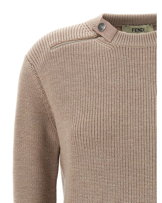 Fendi Wollpullover in Natural für Herren