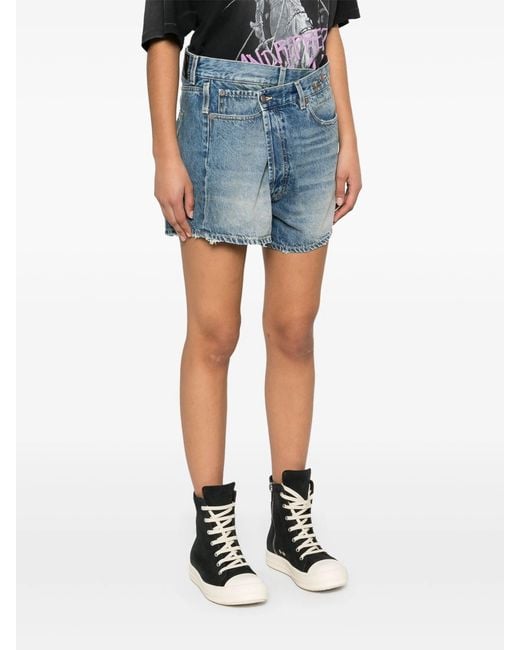 R13 Blue Crossover Short