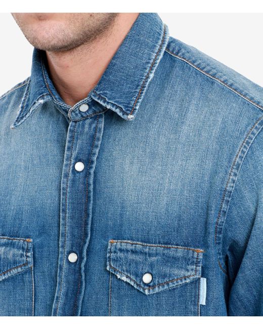 Camisas Grifoni de hombre de color Blue