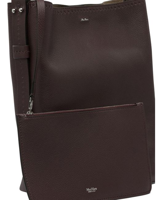 Max Mara Brown Archetipo Shoulder Bags Bordeaux
