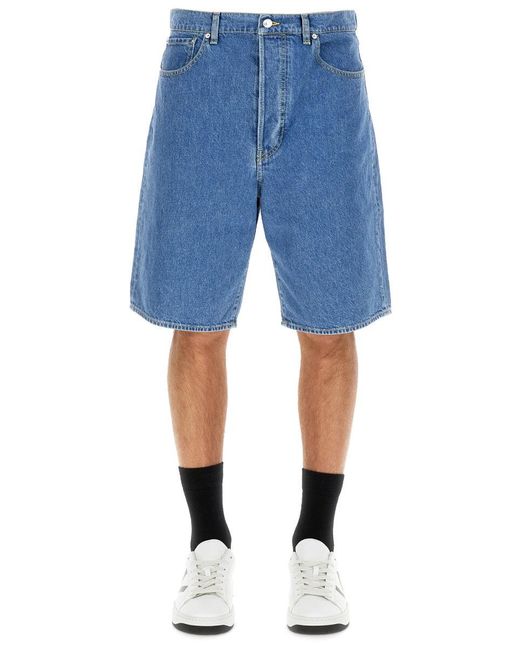 KENZO Blue Solid Shorts for men