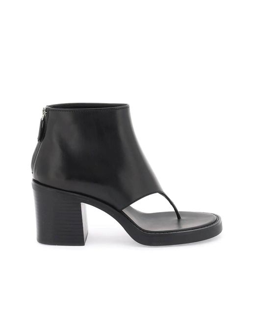 Miu Miu Black Flip-Flop-Stiefel mit Blockabsatz aus Leder