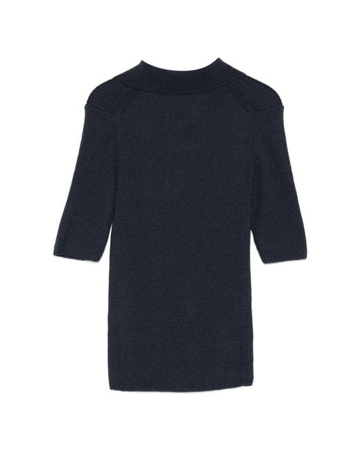 DUNST Blue Cotton Blend Polo Shirt
