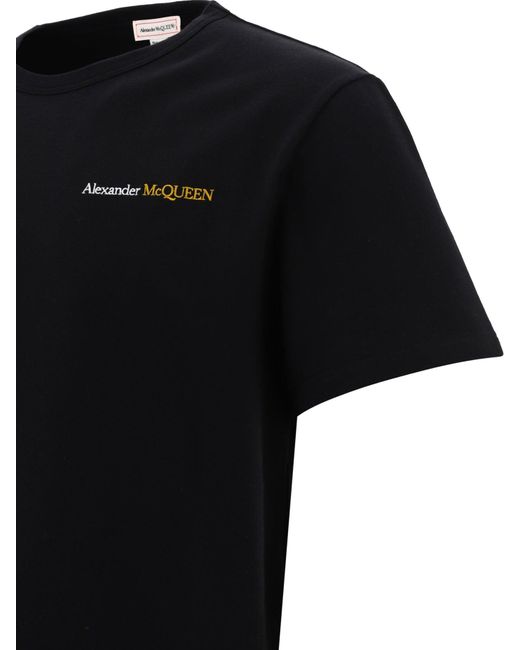 Alexander McQueen Bestickte T -Shirt in Black für Herren