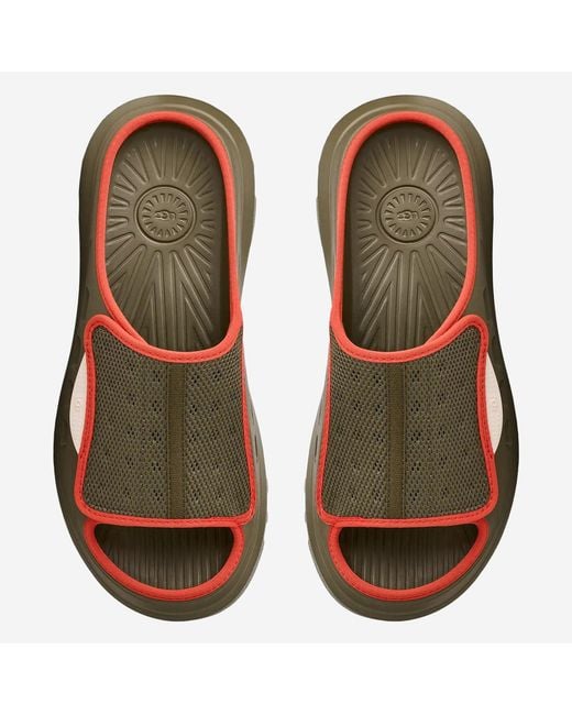 Ugg Brown Peakmod Rubber Sandals With Technical Mesh