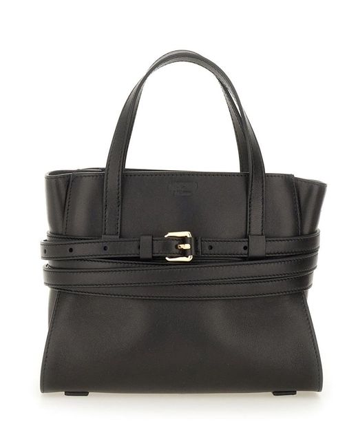 Moschino Black Moschino Tie Me Small Leather Handbag