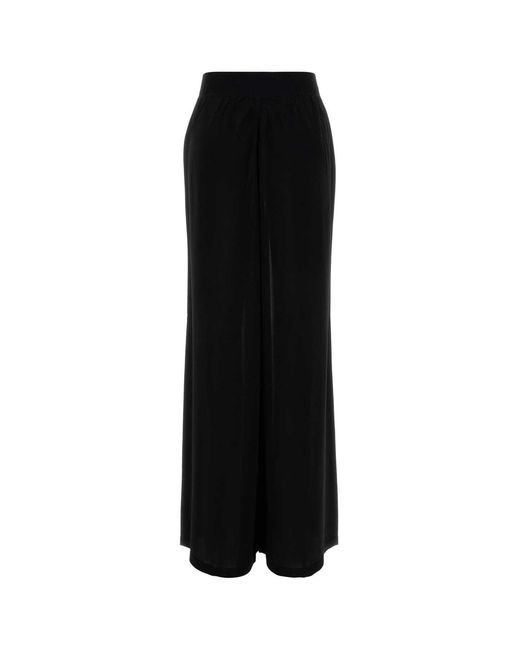 Alaïa Black Viscose Blend Wide-Leg Pant