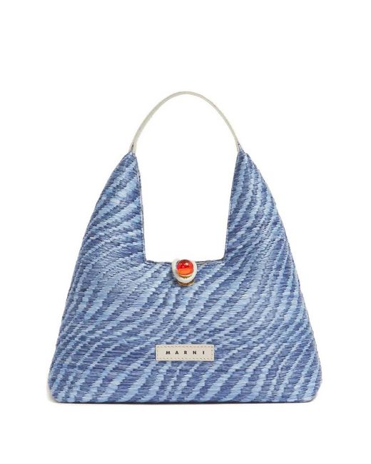 Marni Pink Trapez-Einkaufstasche mit Logo