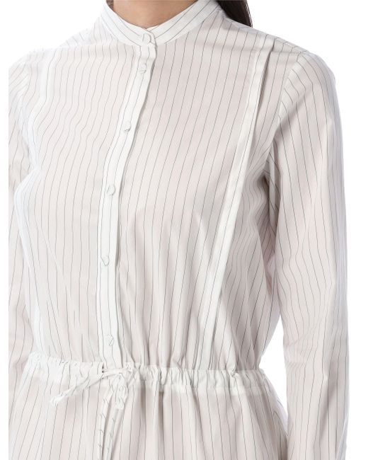 Fabiana Filippi White Striped Poplin Shirt Dress
