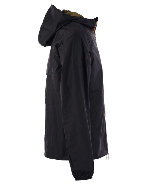 K-Way Black Jake Plus Reversible Hooded Jacket for men