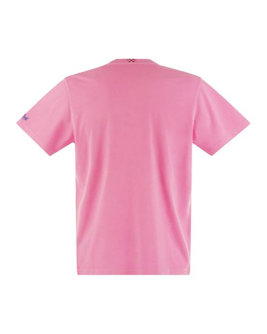 Mc2 Saint Barth Pink T -Shirt mit Brustdruck