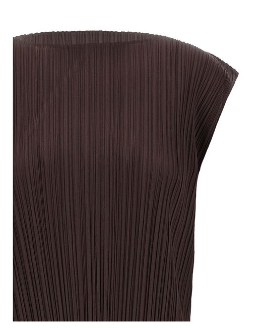 Pleats Please Issey Miyake Brown Midi-Kleid