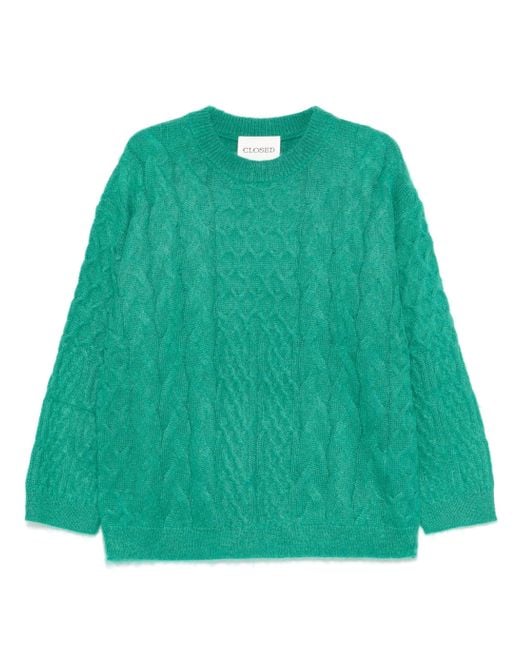 Closed Green Cable Long Sleeve Clothing
