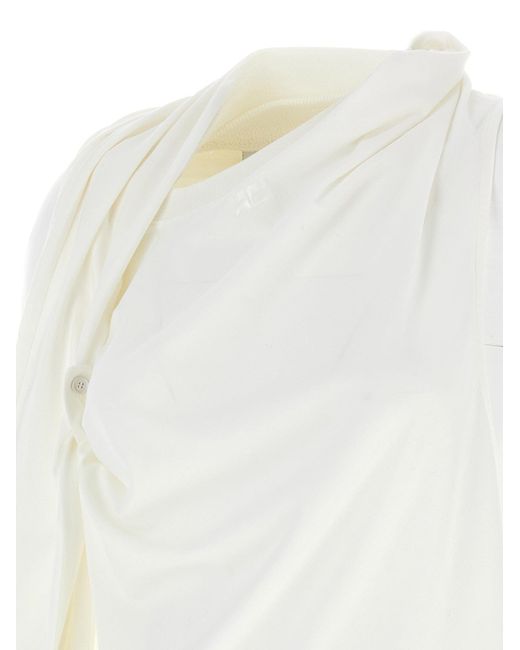 Camiseta asimétrica Courreges de color White