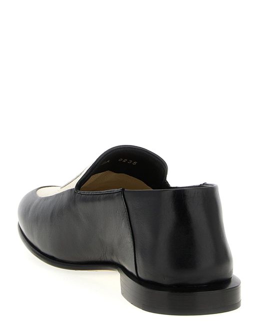 Givenchy Black Two-Tone Leather And Canvas Label Loafers