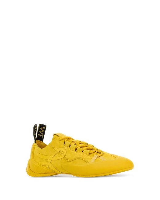 Loewe Yellow Suede Grip Sneakers