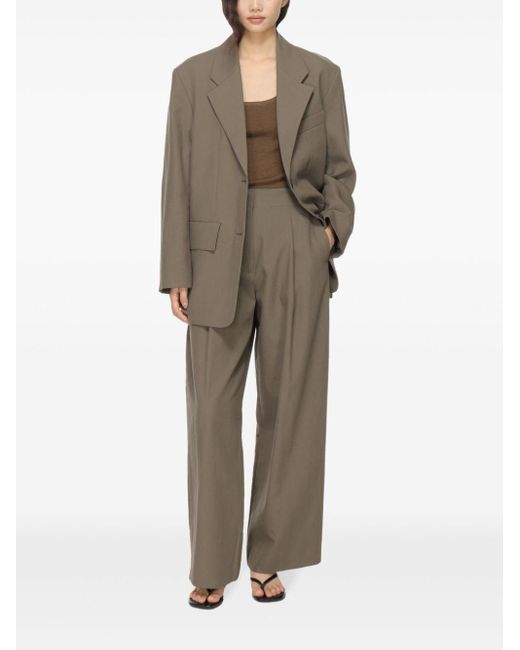 Studio Nicholson Gray Wool Single-breasted Blazer Jacket