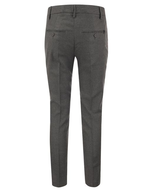 Perfect Wool Slim Fit pantals Dondup de color Gray