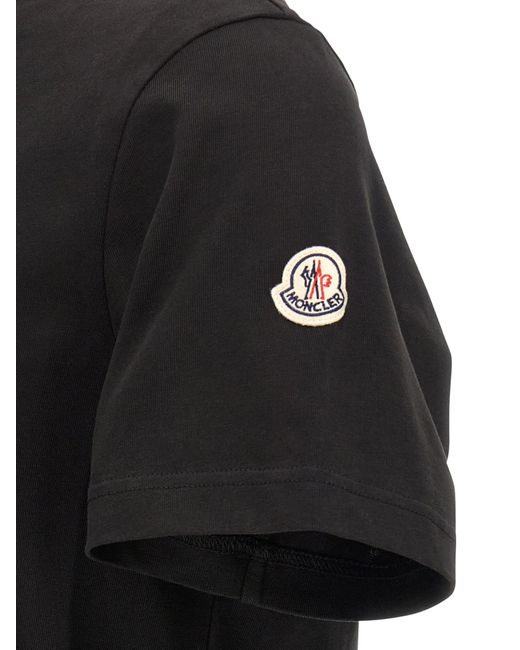Moncler Flocked Logo T -shirt in het Black voor heren