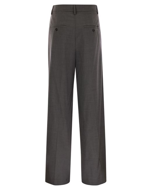 Weekend by Maxmara Gray Adelfi Stretch Wool Trousers