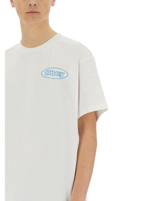 Obey White Reaction Tshirt for men