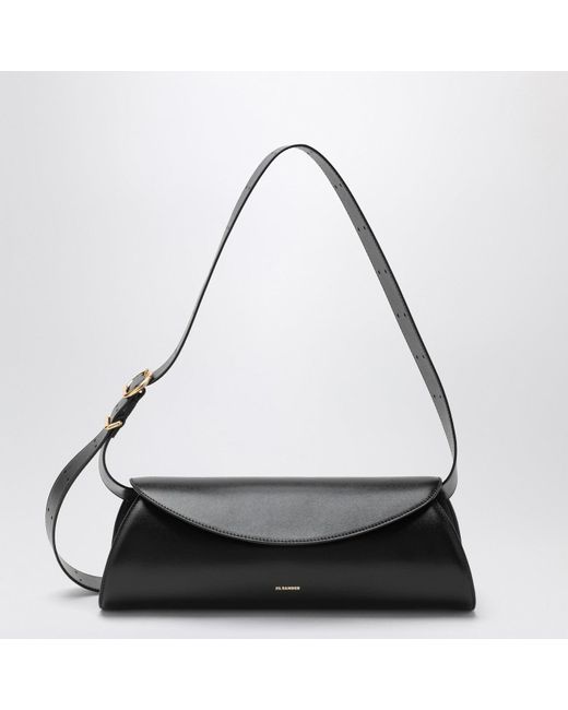 Jil Sander Black Large Cannolo Shoulder Bag In