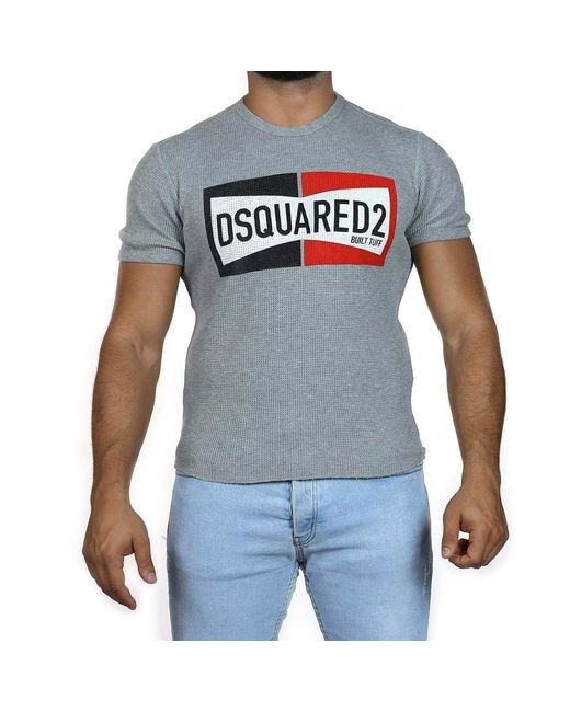 DSquared² T-shirt Met Tweekleurig Logo in het Gray voor heren